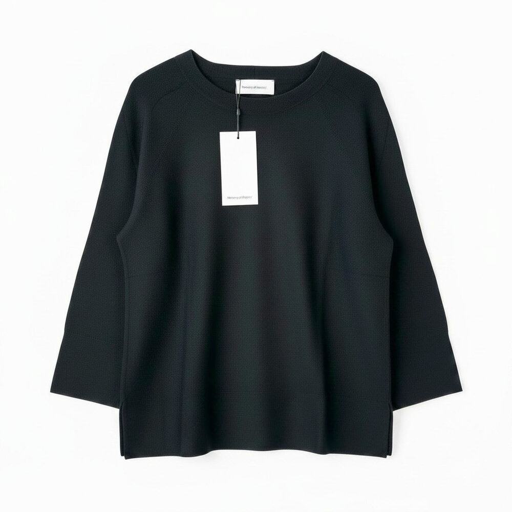 NWT Ministry of Supply Womens 3D Print Knit Slouchy Sweater Black S USA Heavy